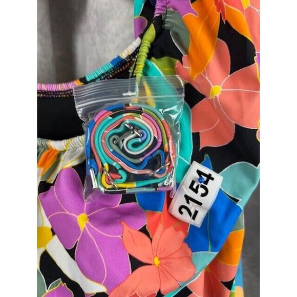 Swim Solutions Plus Size Tummy Control Off-The-Shoulder Ruffled Swimsuit Sz 18W - Picture 6 of 6